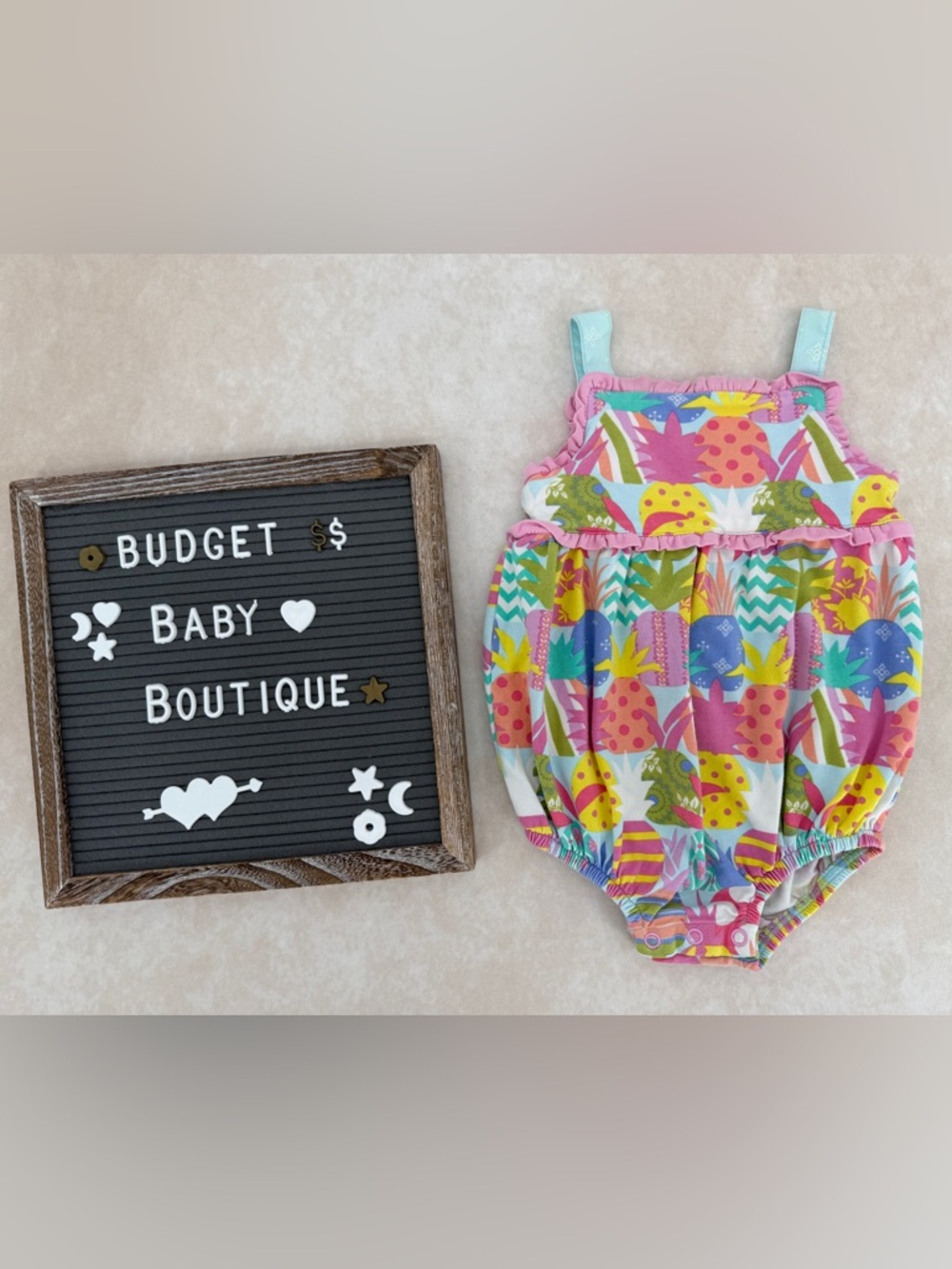 Matilda Jane Pink Multi Pineapple Print Bubble Romper